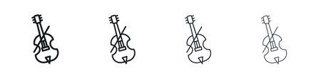 Cello icon Vector Pictogram for Web and App in Outline Style