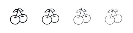 Cherry icon Vector Pictogram for Web and App in Outline Style