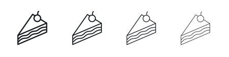 Cake-slice icon Vector Pictogram for Web and App in Outline Style