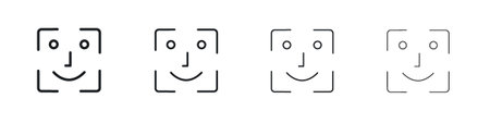 Face id icon Vector Pictogram for Web and App in Outline Style