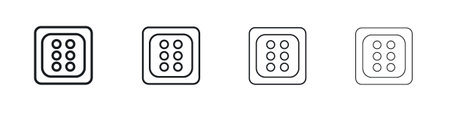 Dice six icon Vector Pictogram for Web and App in Outline Style