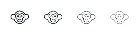 Monkey icon Vector Pictogram for Web and App in Outline Style