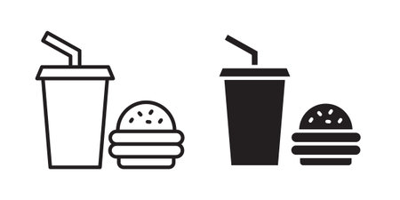 Hamburger soda icon vector illustration designs pack. EPS10のイラスト素材