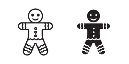Gingerbread man icon vector illustration designs pack. EPS10