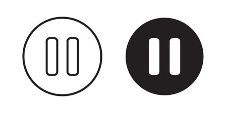 Pause icon vector illustration designs pack. EPS10