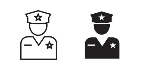 Police icon collection with multiple styles. EPS10