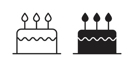Birthday cake icon Symbol for App and Web UI Design Vectors