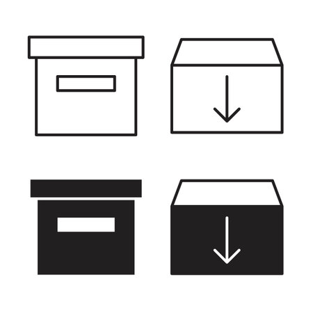 Archive icon in trendy flat and line style design. Icon symbol illustration
