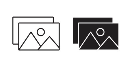 Gallery icons silhouettes. Vector elements for design.