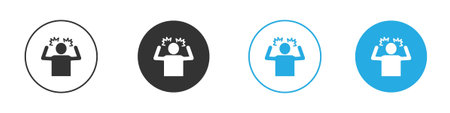 Irritated human icon for web or mobile app. Simple flat designs