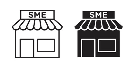 SME icon in black solid style. linear symbol.のイラスト素材