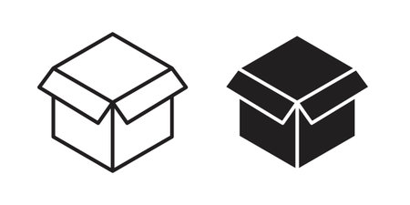 Open box icon vector isolated on white background. Simple icon set.