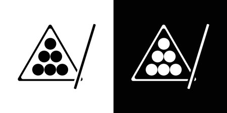 billiards icon in glyph shilhouette black and white colors