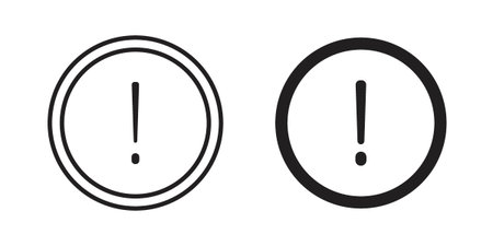 Exclamation button icon on white background. Simple vector illustration for graphic and web designのイラスト素材