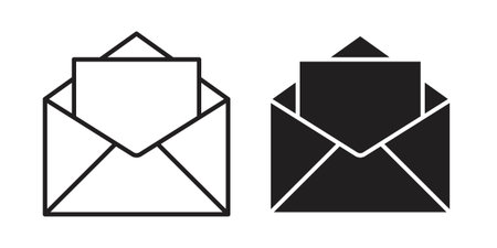 Open envelope icon symbol design template. Vector 10 eps.のイラスト素材