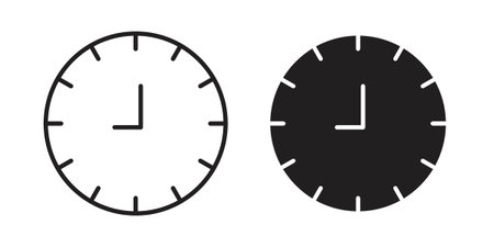 Clock icon. set of web icons on white background