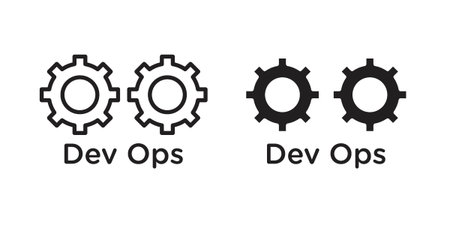 Dev ops icon. set of web icons on white background