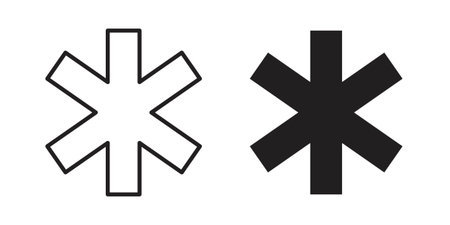 Asterisk icon simple outline style. Editable stroke EPS 10