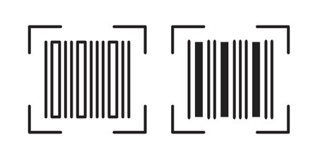 Barcode read icon simple outline style. Editable stroke EPS 10