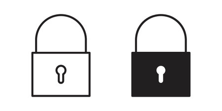 Lock icon simple outline style. Editable stroke EPS 10