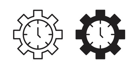 Time management icon. set of web icons on white backgroundのイラスト素材