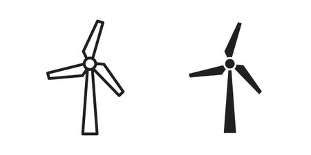 Wind turbine icon. Premium thin line vector illustrator. Vector EPS10のイラスト素材