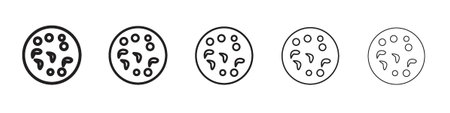 Leukemia icons black and white vector, icon set with editable stroke.のイラスト素材