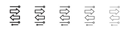 Transfer icons black and white vector, icon set with editable stroke.