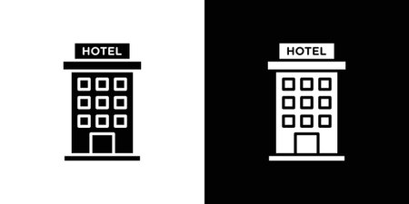 hotel icons. minimal single flat icon for application in black and whiteのイラスト素材