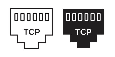 TCP icon concept. Thin line symbol. Vector illustration isolated. Editable stroke.