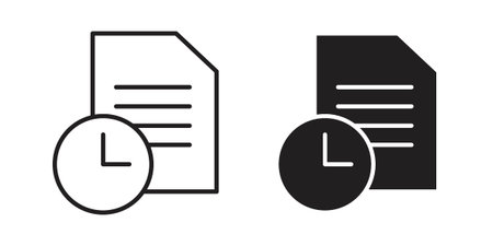 Temporary files icon concept. Thin line symbol. Vector illustration isolated. Editable stroke.のイラスト素材