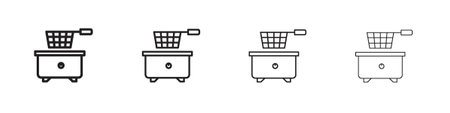 Fryer icon line icon. linear style vector symbols collection on white backgroundのイラスト素材