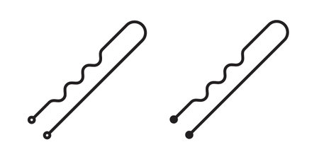 Bobby pin icon in a simple line art style. EPS10のイラスト素材