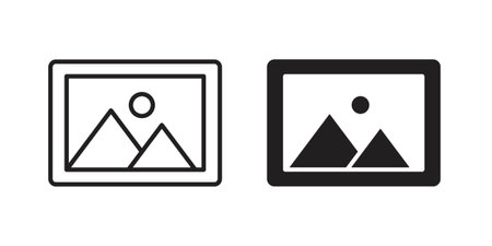 Picture icon in a simple line art style. EPS10