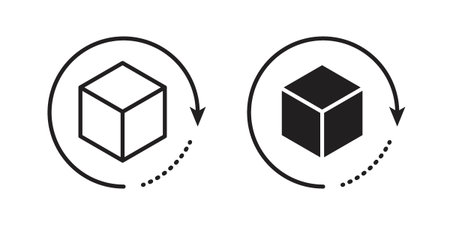 Return purchase icon in a simple line art style. EPS10のイラスト素材