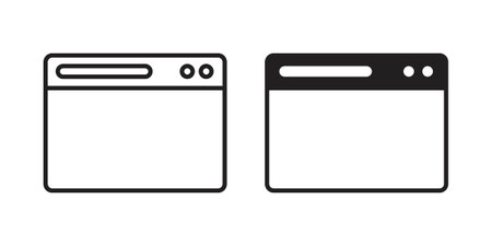 Web page icon concept. Silhouette, glyph symbol. Isolated design.