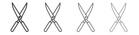 Pruning shears icons. Line with editable stroke.