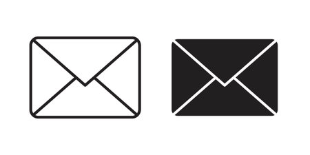 Envelope icon pack flat vector in outlineのイラスト素材