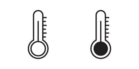 Temperature icon pack flat vector in outline