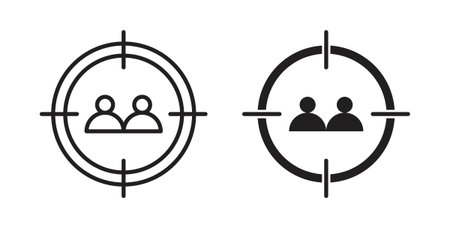Focus group icon silhouette design. Editable stroke outline icon on white backgroundのイラスト素材