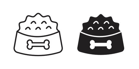 Pet food icon silhouette design. Editable stroke outline icon on white backgroundのイラスト素材