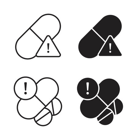 Overdose icon Isolated flat vector in outline and solid black
