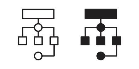 Sitemap icon line vector illustration in solid color design