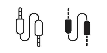 Audio Cable icon. filled flat sign for mobile concept. glyph and line symbols