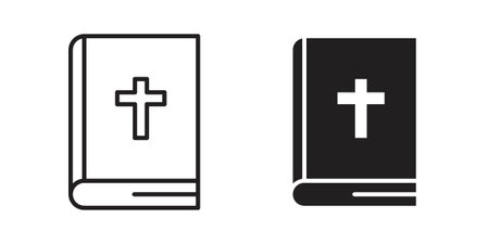 Bible icon. filled flat sign for mobile concept. glyph and line symbolsのイラスト素材