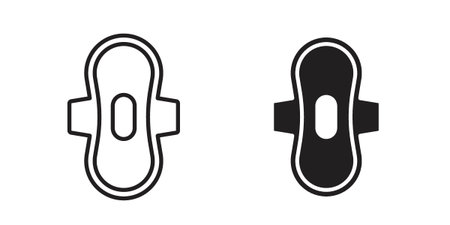 Sanitary pad icon. filled flat sign for mobile concept. glyph and line symbolsのイラスト素材
