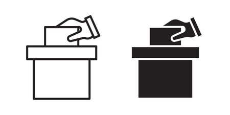 Ballot icon for web, design. Linear illustrations, editable strokes