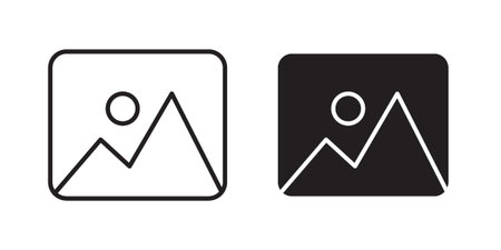 Picture icon for web, design. Linear illustrations, editable strokes