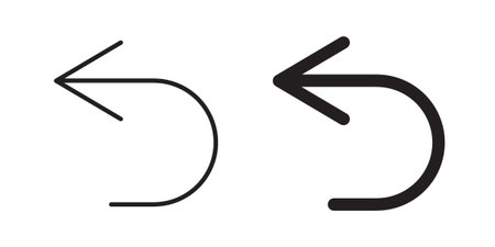 Undo icon for web, design. Linear illustrations, editable strokes