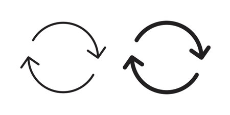 repeat icon, line pictogram on white.